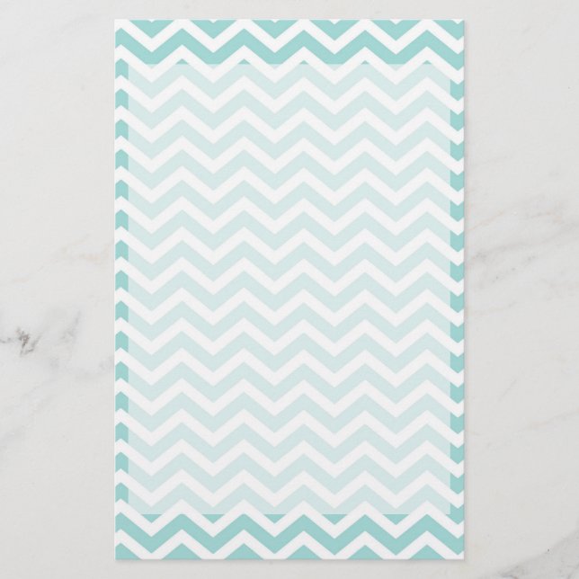 Papelaria Padrão aqua chevron (Frente)