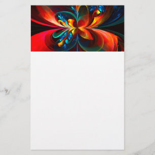 Papelaria Padrão Azul Laranja-Abstrato Floral Moderno #14