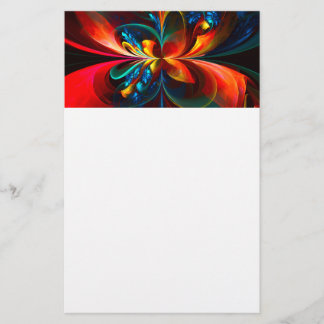 Papelaria Padrão Azul Laranja-Abstrato Floral Moderno #14