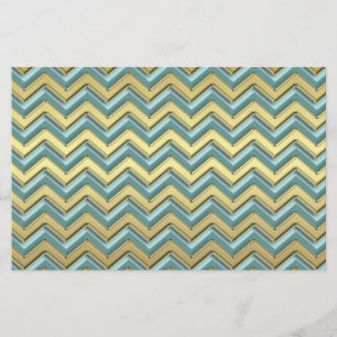 Papelaria Padrão Chevron Dourado e lacrimogênio