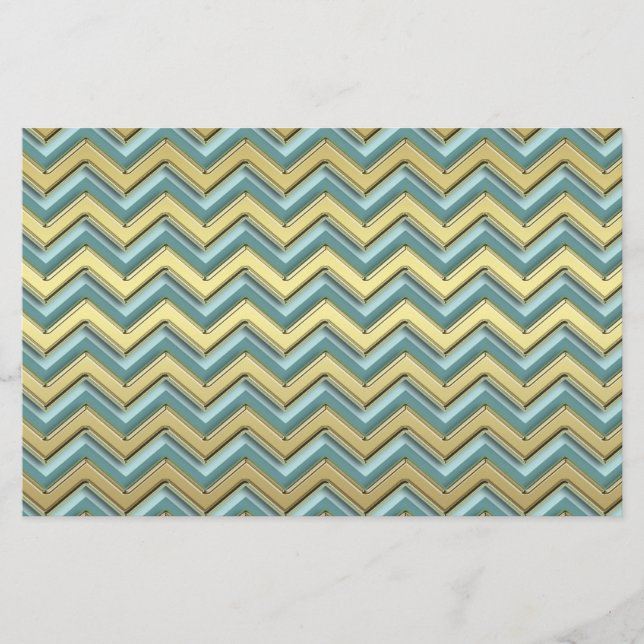 Papelaria Padrão Chevron Dourado e lacrimogênio (Frente)