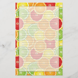 Papelaria Padrão com frutas de citros