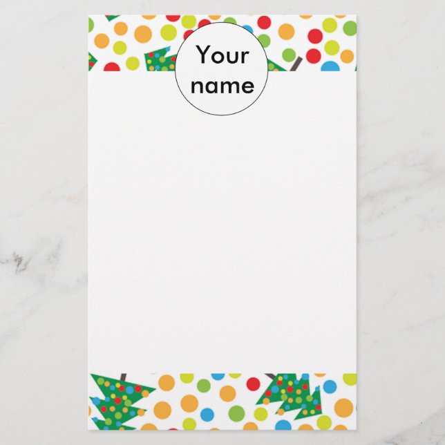 Papelaria Padrão das árvores de Natal (Frente)