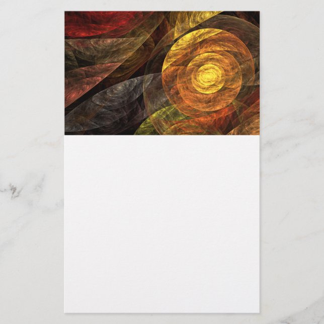 Papelaria Padrão de Abstrato de Arte Floral Moderna da Flor  (Frente)