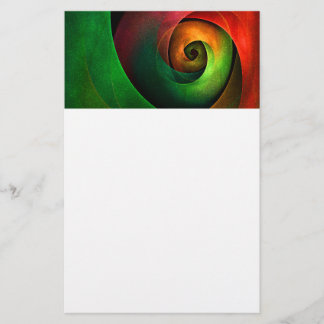 Papelaria Padrão de Abstrato de Arte Vermelha Verde Floral M