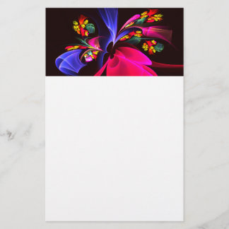 Papelaria Padrão de Abstrato Floral Moderno Colorido #06
