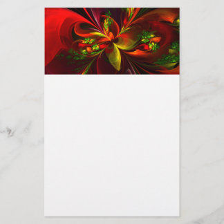 Papelaria Padrão de Abstrato Floral Verde Moderno #05