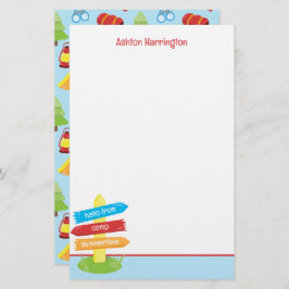 Papelaria Padrão de acampamento de verão bonito