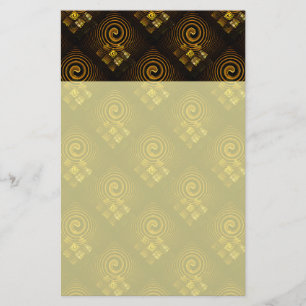 Papelaria Padrão de Arte Abstrata Boho Elegante Moderno Dour