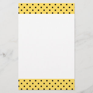 Papelaria Padrão de Bolinhas Amarelo e Preto Personalizado