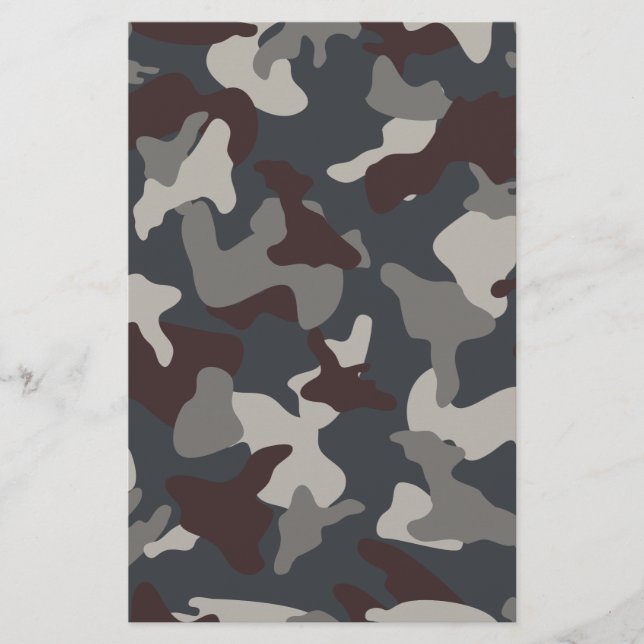 Papelaria Padrão de camuflagem camo azul cinza do exército (Frente)