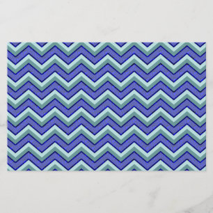 Papelaria Padrão de Chevron do Sapphire Azul