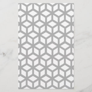 Papelaria Padrão De Cubo Preto E Branco
