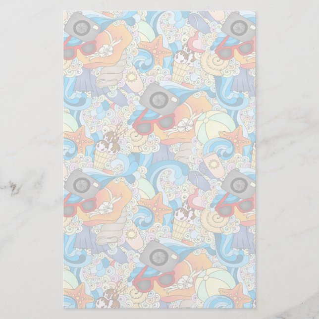 Papelaria Padrão de diversão de verão (Frente)