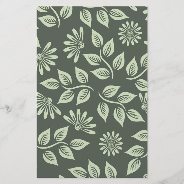Papelaria Padrão de Flores de Mola (Frente)