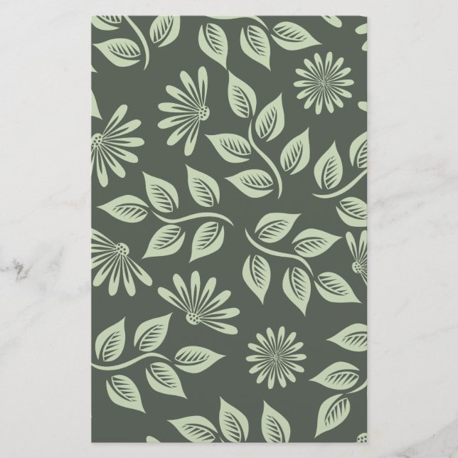 Papelaria Padrão de Flores de Mola (Frente)