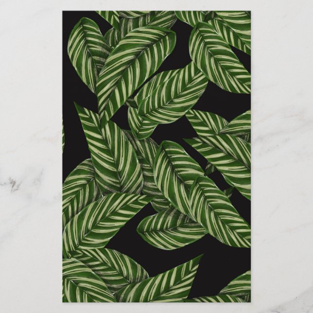 Papelaria Padrão de Folhas Tropicais (Frente)