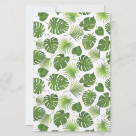 Papelaria Padrão de Folhas Tropicais na moda Verde