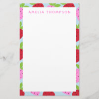 Padrão de Fruta de Morango Retro Bonito Personaliz