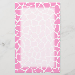 Papelaria Padrão de Girafa de Impressão de Animais Rosa