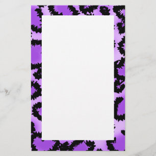 Papelaria Padrão de impressão do Leopardo roxo e preto.