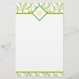 Papelaria Padrão de limões monograma