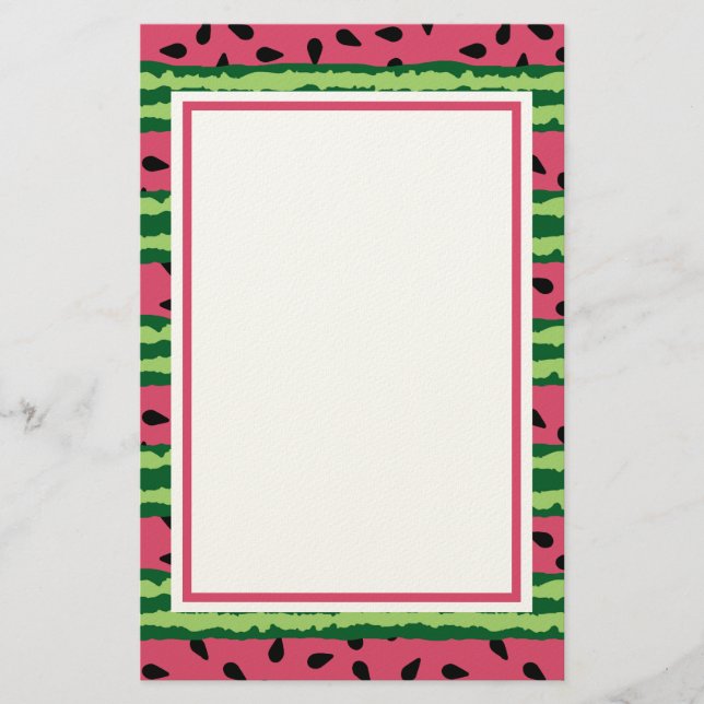 Papelaria Padrão de Melancia Cótea rosa e verde (Frente)