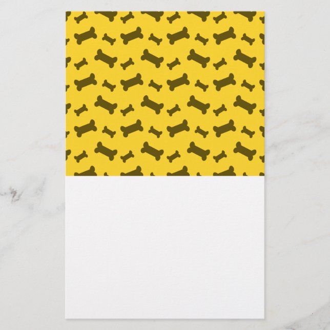 Papelaria Padrão de ossos de cães amarelos (Frente)