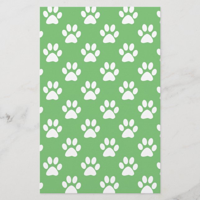 Papelaria Padrão de patas verdes e brancas (Frente)