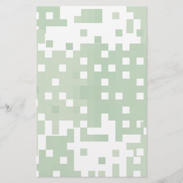 Papelaria Padrão de Pixel de Suare Verde (Frente)