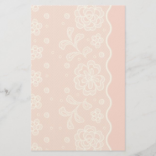 Papelaria Padrão de rendas, colheita de flores 4 (Frente)