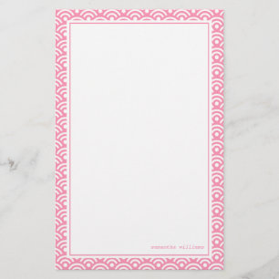 Papelaria Padrão de Seigaiha Japonês Rosa