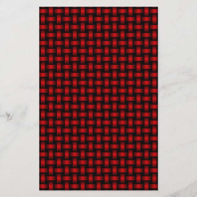 Papelaria Padrão de Tecido Preto Vermelho (Frente)