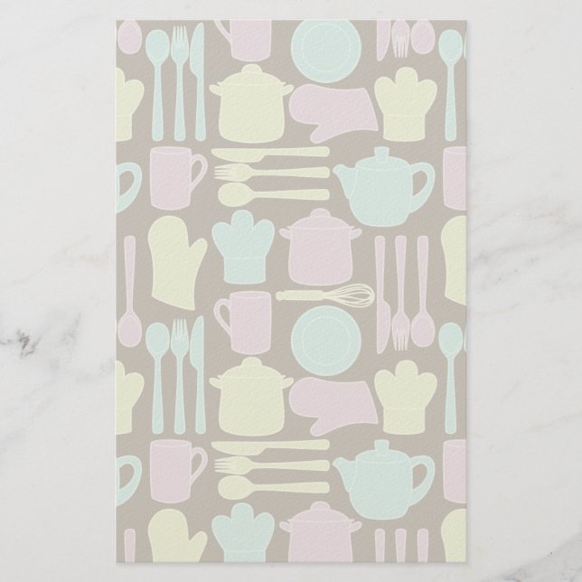 Papelaria Padrão de Utensílios de cozinha 2 (Frente)