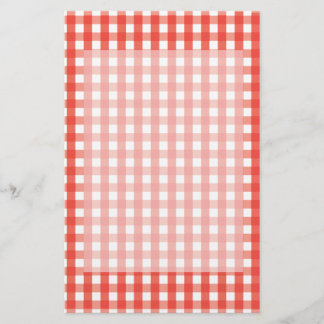Papelaria Padrão de Verificação de Gingham Vermelho