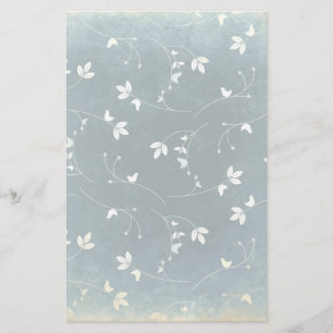 Papelaria Padrão de Vintagem Whimsical com Aves e Folhas