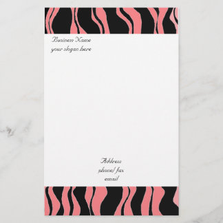 Papelaria Padrão de Zebra Rosa e Preto