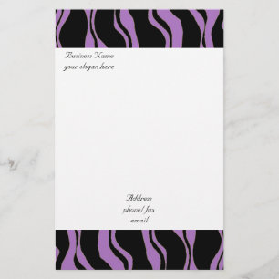 Papelaria Padrão de Zebra Roxo e Preto