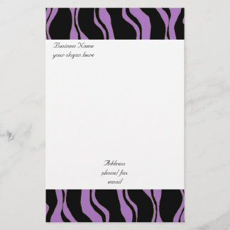 Papelaria Padrão de Zebra Roxo e Preto