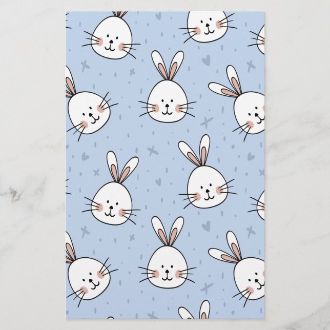 Papelaria Padrão do coelho coelho adorável (Frente)