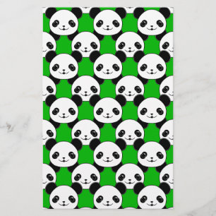 Papelaria Padrão do Urso de Panda de Kawaii