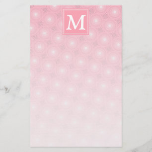Papelaria Padrão dos círculos cor-de-rosa monograma