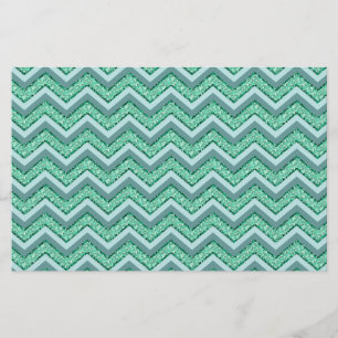 Papelaria Padrão Emerald Chevron Facultado