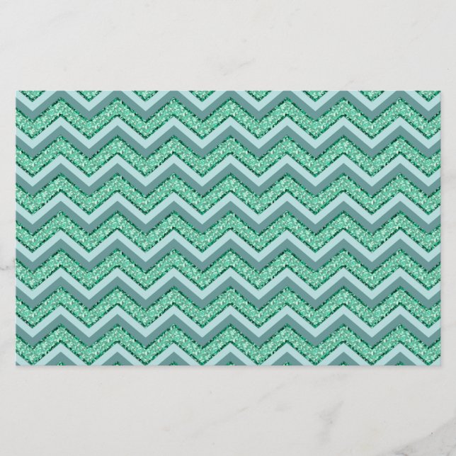 Papelaria Padrão Emerald Chevron Facultado (Frente)