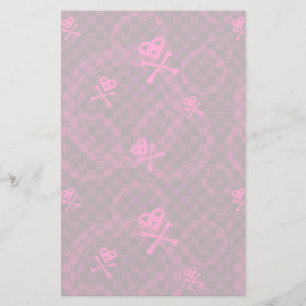 Papelaria Padrão Emo Rosa Com Círculos