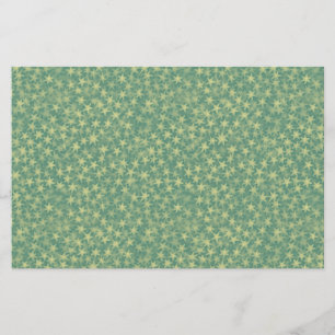 Papelaria Padrão Estrelado Verde-Azul-Menta