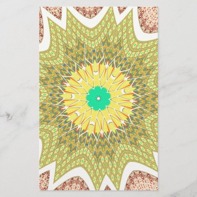 Papelaria Padrão étnico Africano ouro YELLOW (Frente)