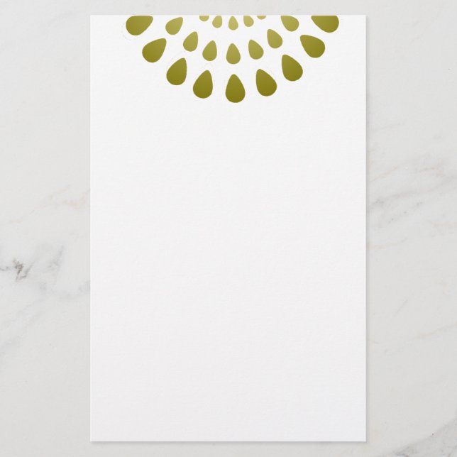Papelaria Padrão fetal geométrico em Dourado (Frente)