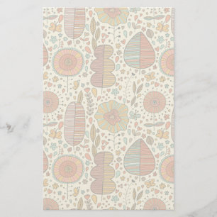 Papelaria Padrão floral de Verão feito de folhas
