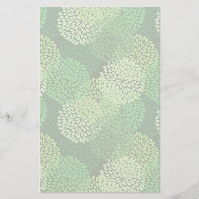 Papelaria Padrão floral verde (Frente)
